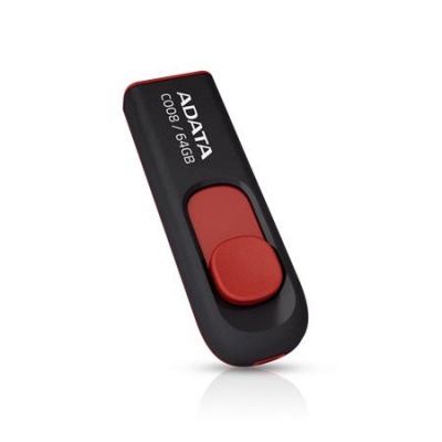 Pendrive, 64GB, USB 2.0, ADATA "C008", fekete